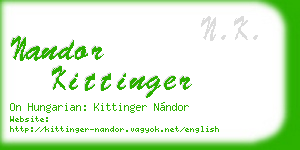 nandor kittinger business card